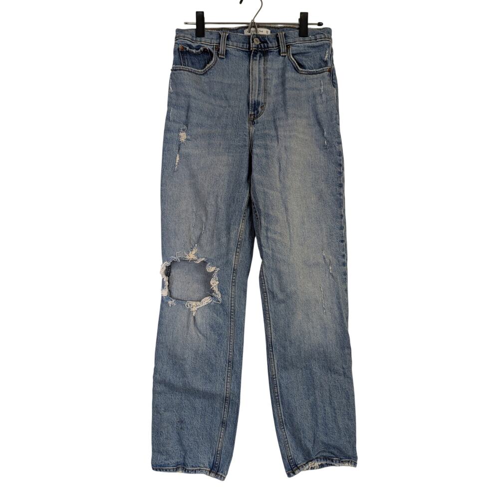 Abercrombie & Fitch 90s Relaxed Jean High Rise Denim Distressed Straight Size 29